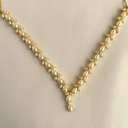 Moti Gold Plated Necklace Set 10003 - Jewelit
