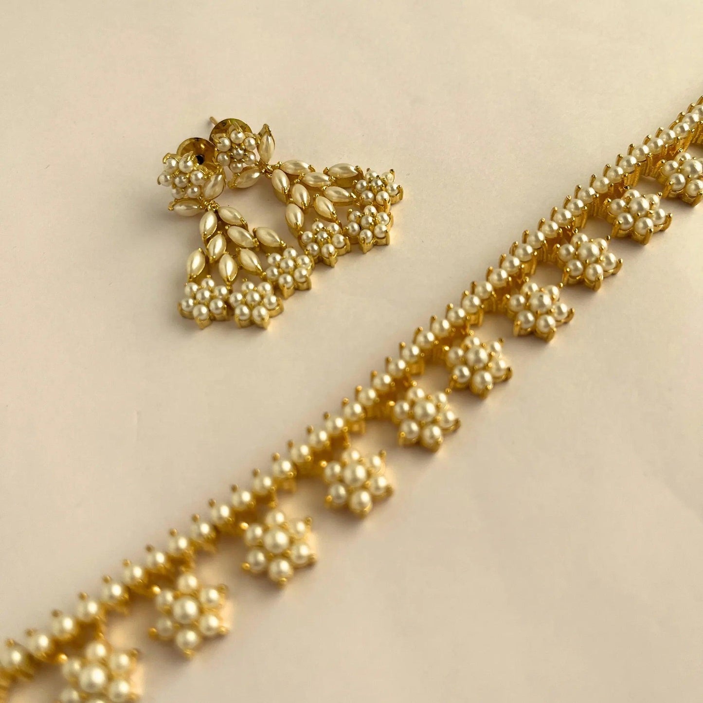 Moti Gold Plated Necklace Set 10001 - Jewelit