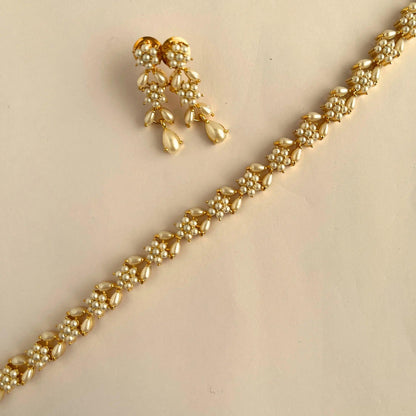 Moti Gold Plated Necklace Set 10006 - Jewelit