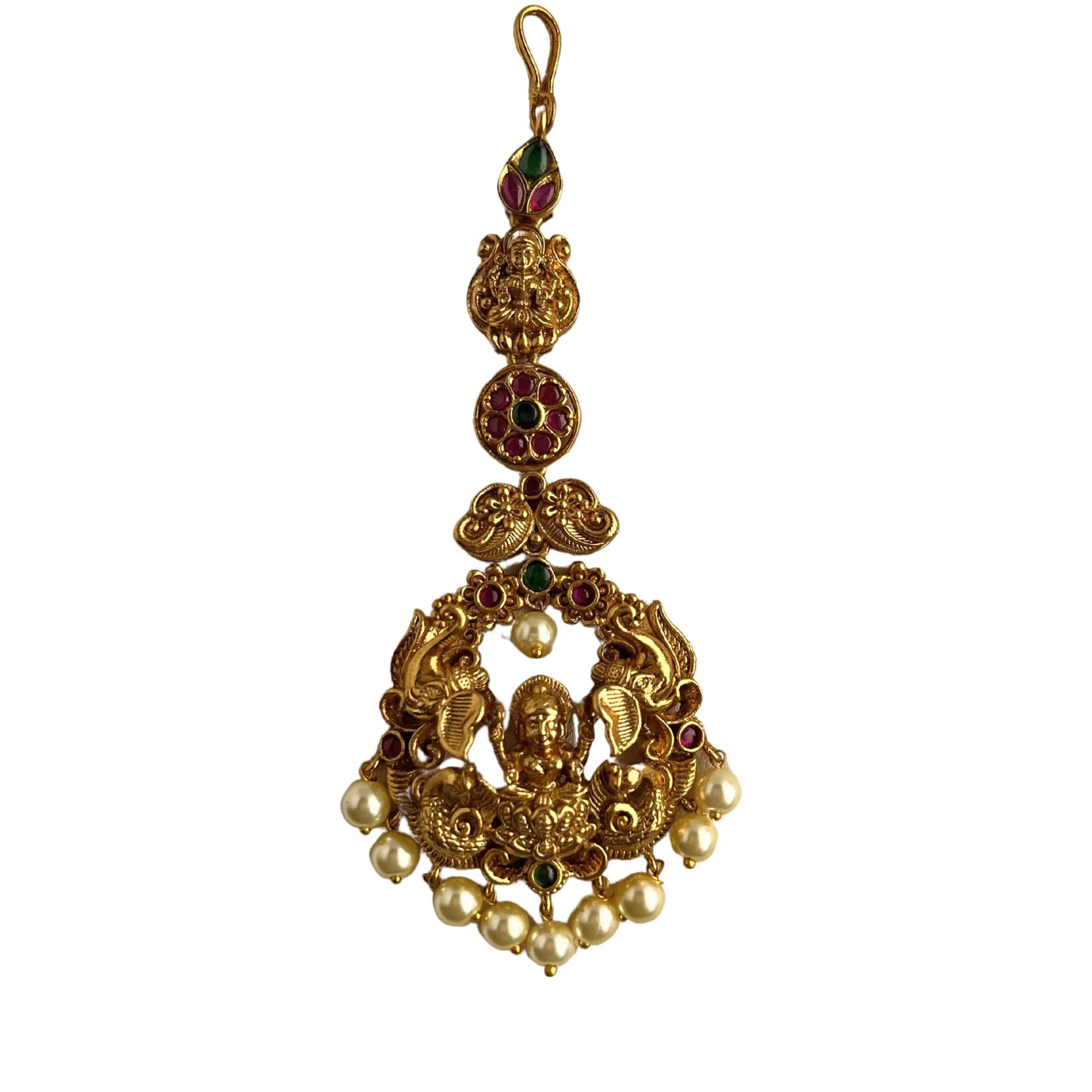 Gold Plated Stone Studded Antique Maang Tika 10001