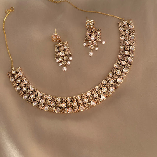 Gold Plated Temple Necklace Set 10001