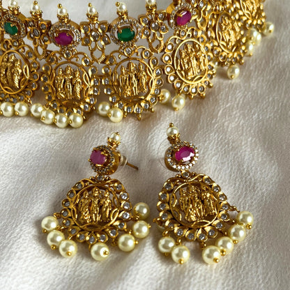 Gold Plated Temple Necklace Set 10002
