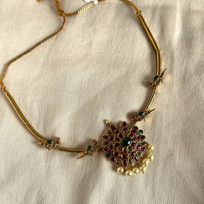 Gold Plated Temple Hasli Necklace Set Without Earrings 10007