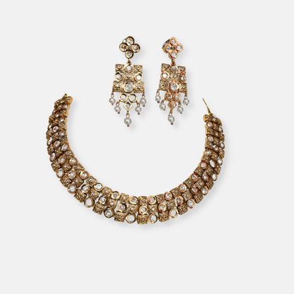 Gold Plated Temple Necklace Set 10001