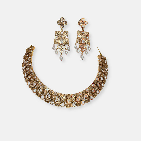 Gold Plated Temple Necklace Set 10001