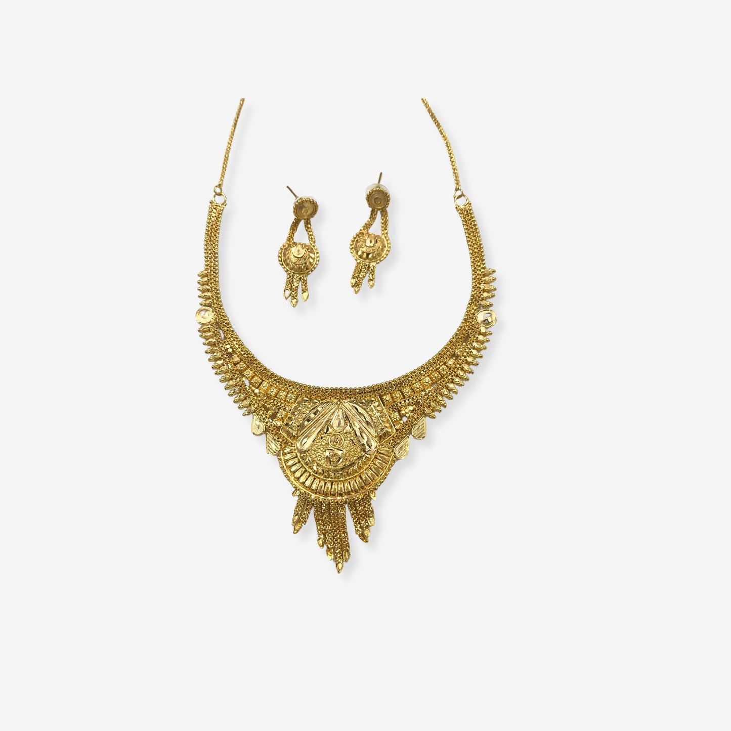 Gold Plated Necklace Set with Earrings 10012