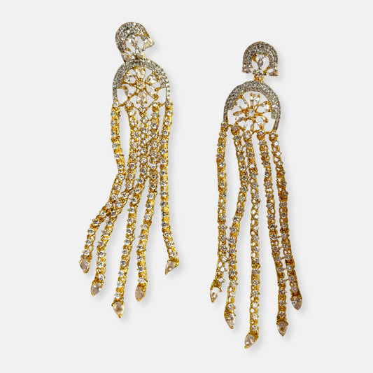 Silver Plated Cubic Zirconia Earrings-10001 - Jewelit