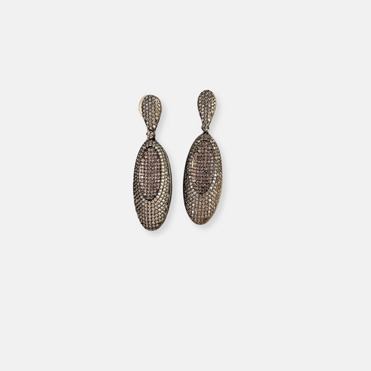 Silver Plated Cubic Zirconia Earrings-10010 - Jewelit